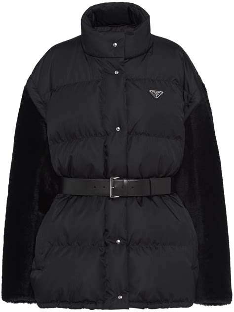 prada puffer with belt|Prada puffer jacket ladies.